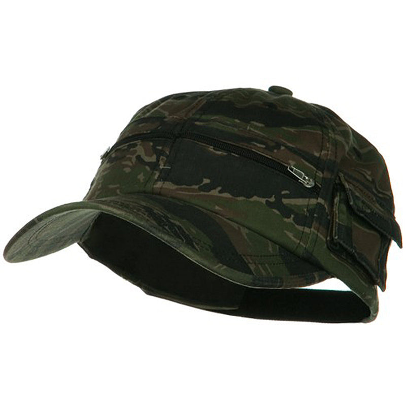 Casual Style Camo Washed Pocket Cap