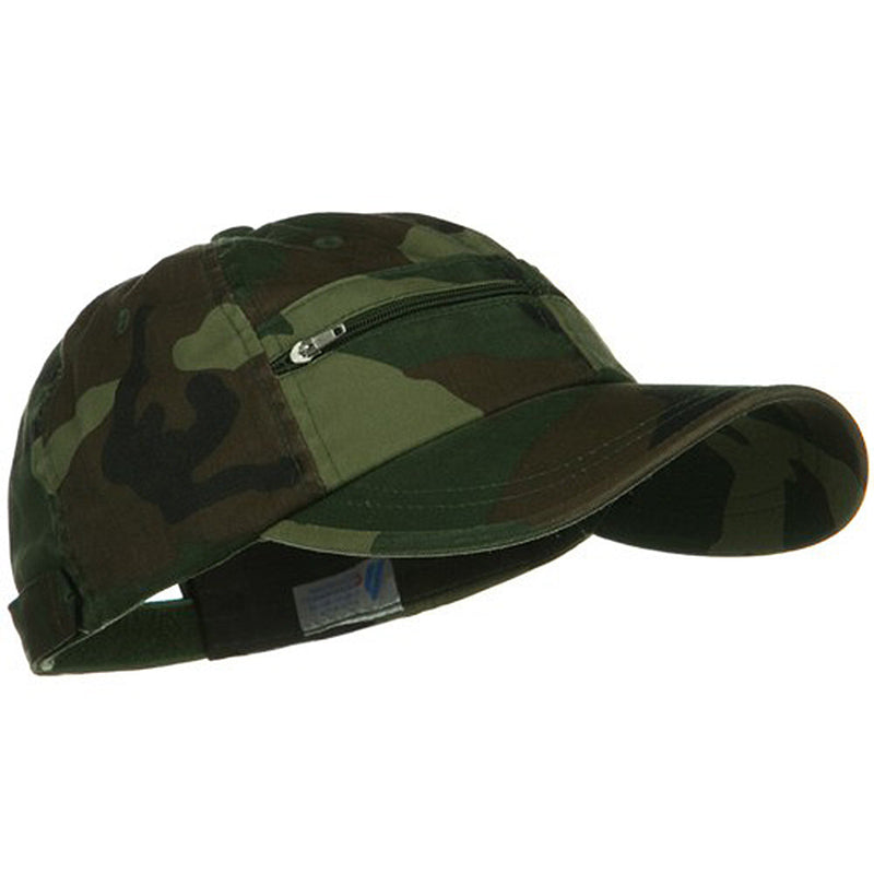 Casual Style Camo Washed Pocket Cap