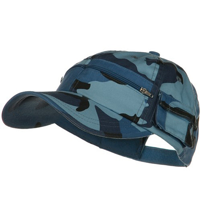 Casual Style Camo Washed Pocket Cap