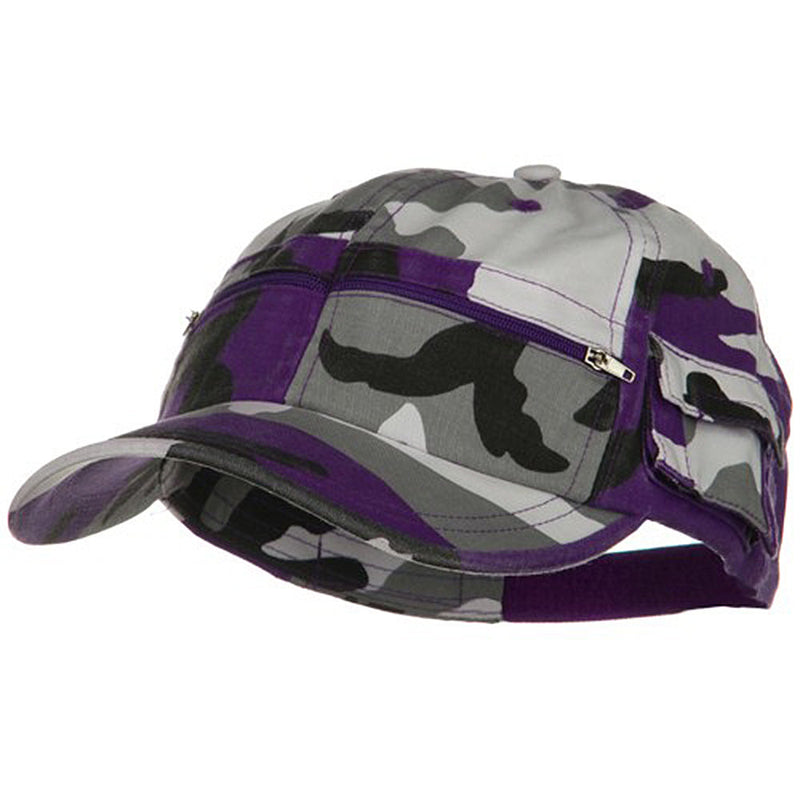 Casual Style Camo Washed Pocket Cap