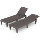 Outdoor PP Chaise Lounge Chairs Set of 2 with 4-Position Adjustable Backrests by LJGDeals