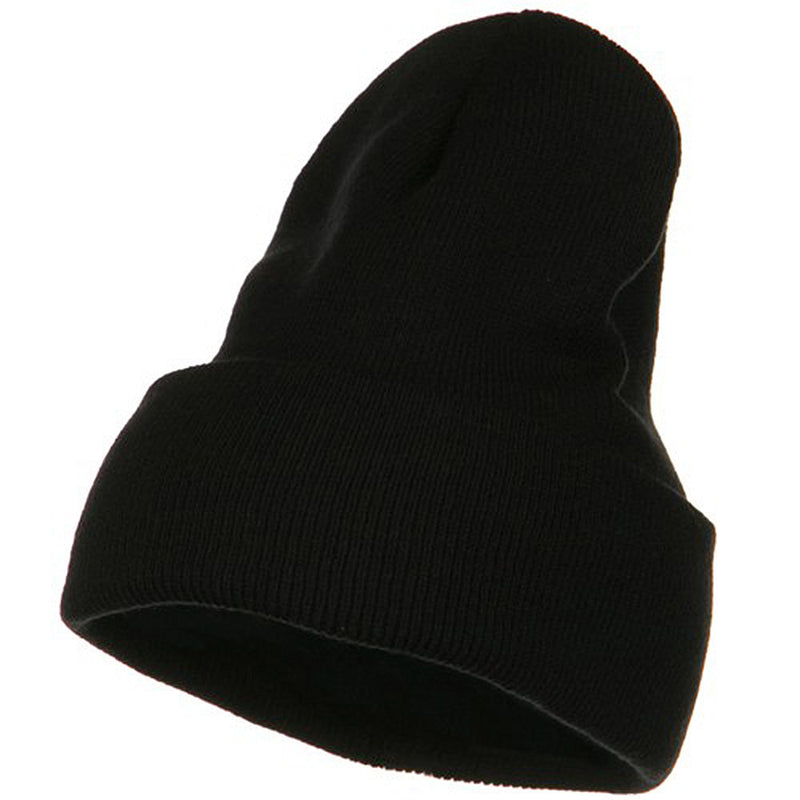 Big Stretch Plain Cuff Long Beanie