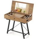 Vanity Desk with Flip Top Mirror Makeup Dressing Table-Rustic Brown by LJGDeals