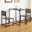 3 Pcs Dining Set Compact Table and 2 Chair with Metal Frame for for Small Space by LJGDeals