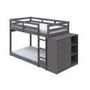 Gaston - Bunk Bed Twin Over Twin With 4 Drawers & 3 Compartments - Gray