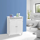 White Wooden 2-Door Storage Cabinet Cupboard by LJGDeals