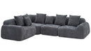 Oversized Cloud Velvet Curved Sectional Couch - 118'