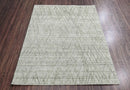 4x6 Gray, Beige Hand Made Loop n Cut Pile 100% Wool Modern & Contemporary Oriental Area Rug