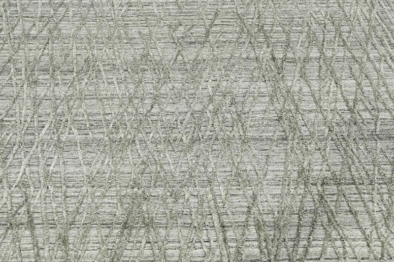 4x6 Gray, Beige Hand Made Loop n Cut Pile 100% Wool Modern & Contemporary Oriental Area Rug