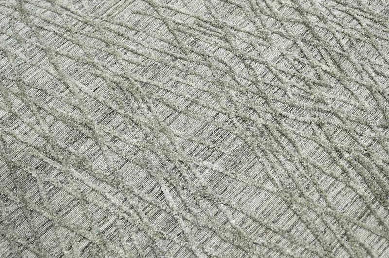 4x6 Gray, Beige Hand Made Loop n Cut Pile 100% Wool Modern & Contemporary Oriental Area Rug