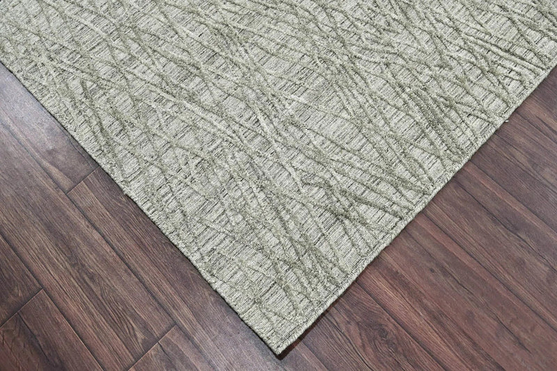 4x6 Gray, Beige Hand Made Loop n Cut Pile 100% Wool Modern & Contemporary Oriental Area Rug