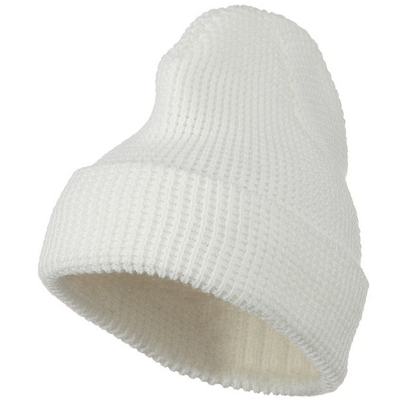 Big Stretch Waffle Stitch Cuff Beanie