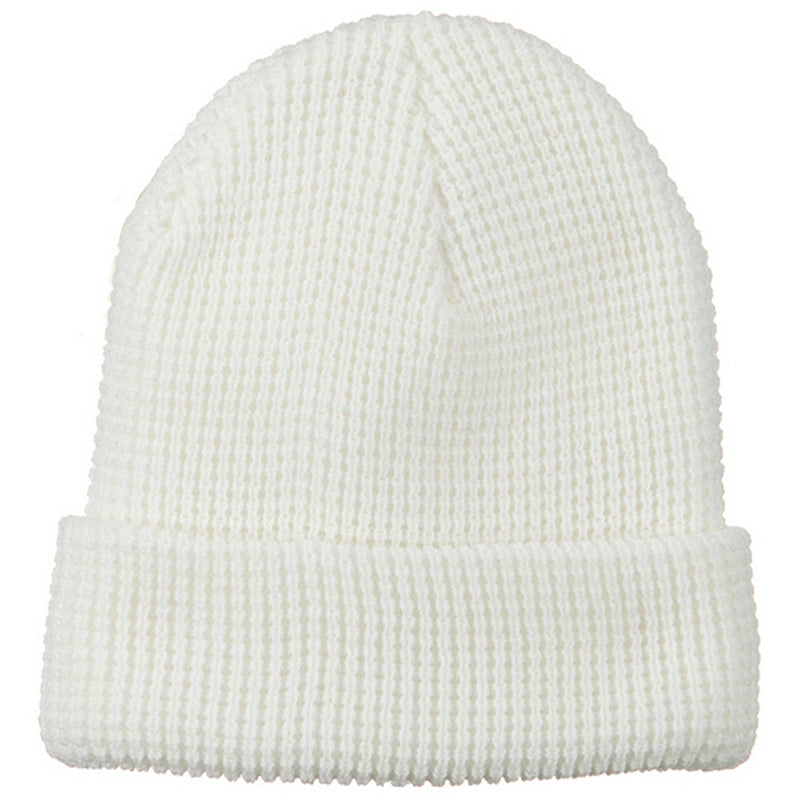 Big Stretch Waffle Stitch Cuff Beanie
