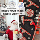DaDa Bedding Peppermint Joy Red Black Holiday Tapestry Dining Table Runner (12904)