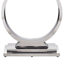 Zander - Printed Faux Marble Top Mirrored Sofa Table - Silver / White by HouseOfZazla