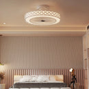 19 Inch Ceiling Fan with Light Low Profile Flush Mount Fan-White by LJGDeals