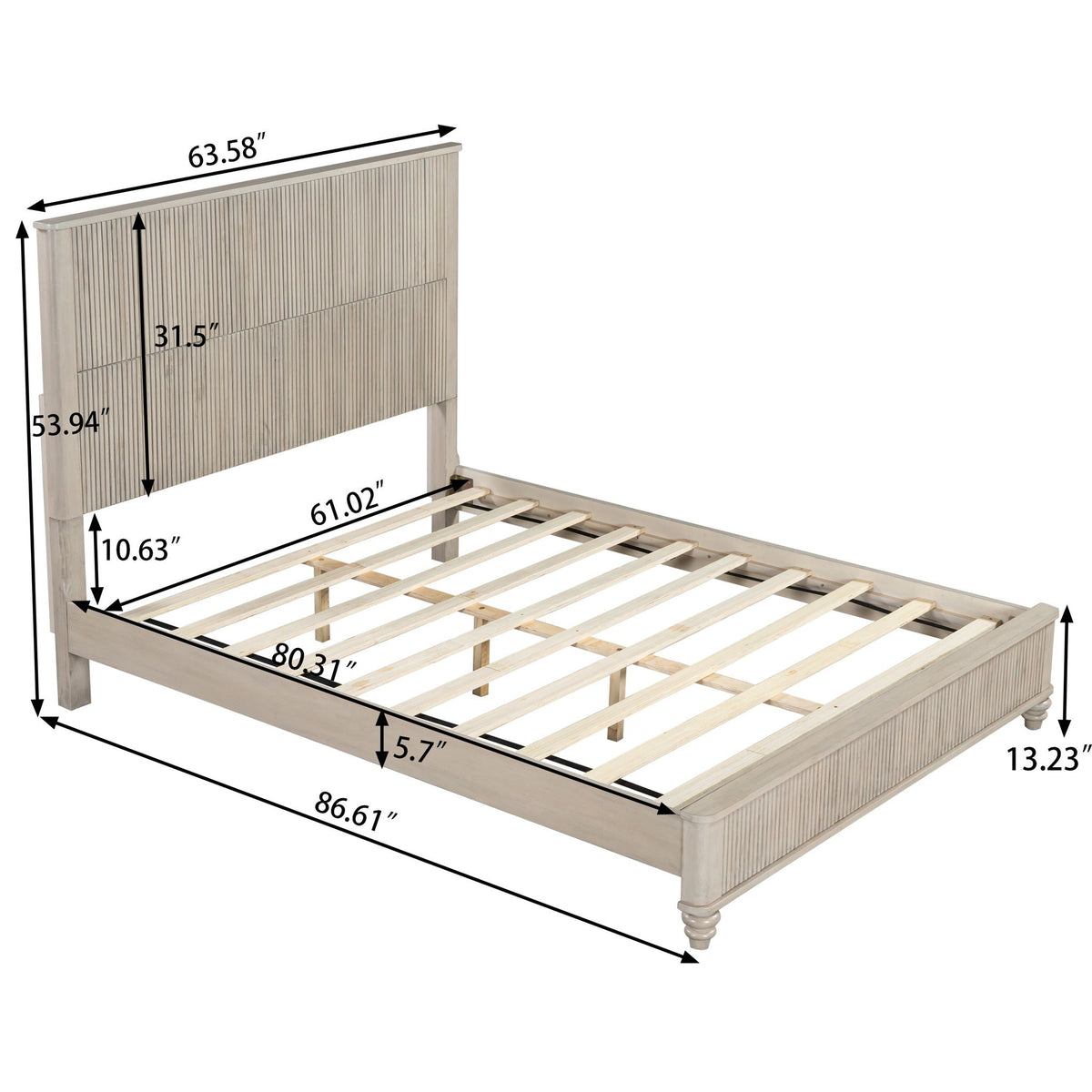 Platform Bed Frame With Tall Headboard, photo 10 of 40