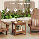 2-Tier Outdoor Side Table with Storage Shelf for Patio by LJGDeals