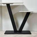 47.2"Modern Console Table, Exquisite shape design, Metal Frame with Adjustable foot pads for Entrance, Corridor, Living room & Office.(Black)
