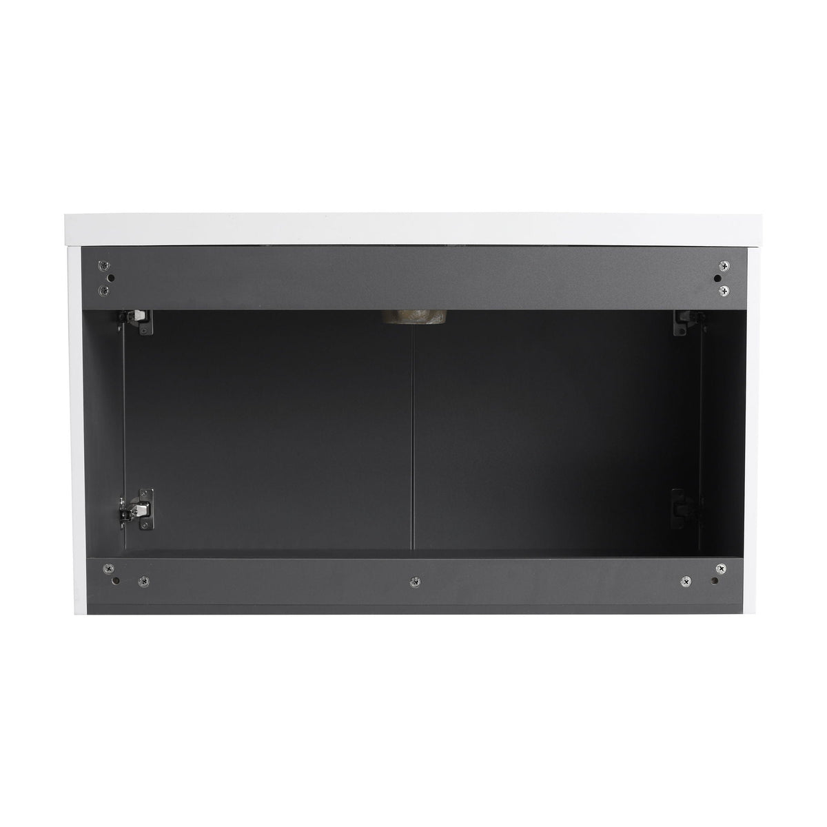 Contemporary Wall Mounted Bathroom Vanity With Resin Double Sink, photo 14 of 40