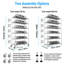 6 Tier Wire Shelving Unit, 6000 LBS NSF Height Adjustable Metal Garage Storage Shelves with Wheels, Heavy Duty Storage Wire Rack Metal Shelves - Chrome - 204882