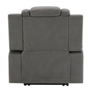 Leuco - Power Motion Recliner With Cup Holder, Control, LED & Power Headrest - Gray by Unique Piece Furniture