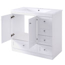 Shaker Free Standing Bathroom Vanity Cabinet With Sink, Soft Close Drawers, Soft Close Doors by HouseOfZazla