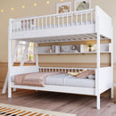 Bunk Bed With 3 Storage Shelves, Adjustable Ladder Left Or Right by Unique Piece Furniture