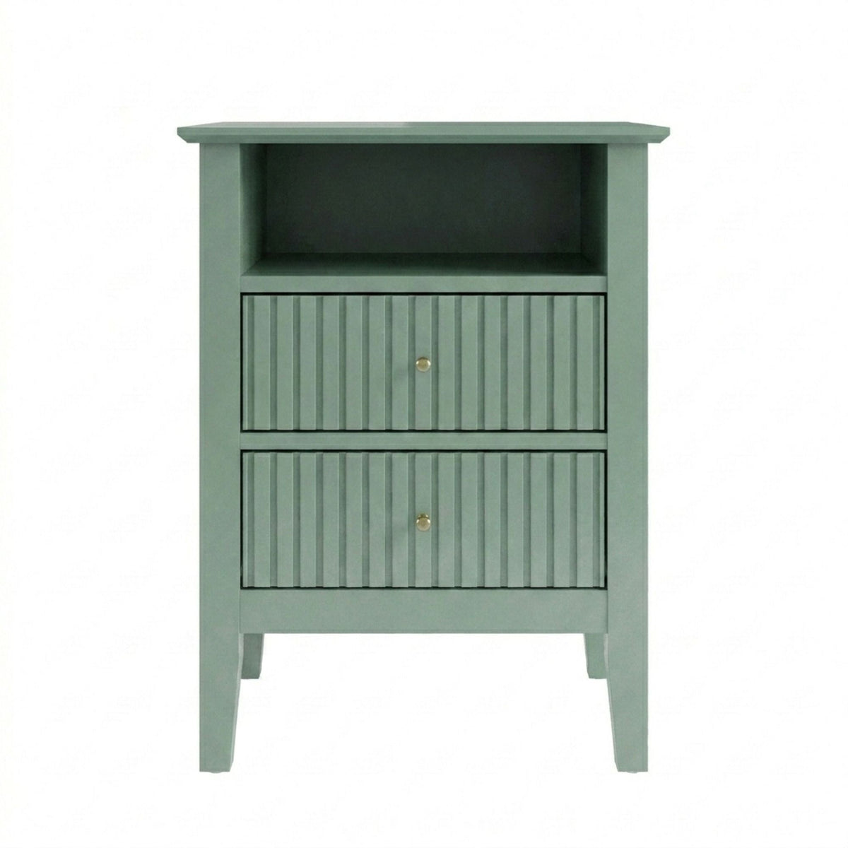 Fluted Nightstand With 2 Drawers, photo 2 of 40