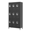 9 Door Lockers With Lock For Secure Storage And - Black by HouseOfZazla