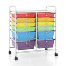 12 Drawers Rolling Cart Storage Scrapbook Paper Organizer Bins-Black by DirectDeals