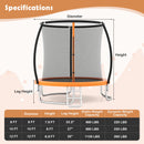 12FT Outdoor Trampoline Heavy-Duty Recreational Trampoline with Safety Enclosure Net