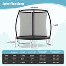 12FT Outdoor Trampoline Heavy-Duty Recreational Trampoline with Safety Enclosure Net