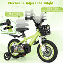14 Inch Kids Bike Adjustable with Detachable Training Wheels for 3-5 Years Old-14 inches by LJGDeals