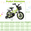 14 Inch Kids Bike Adjustable with Detachable Training Wheels for 3-5 Years Old-14 inches