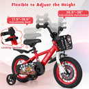 14 Inch Kids Bike Adjustable with Storage Basket and Double Brake for 3-5 Years Old-14 inches