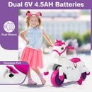 12V Unicorn Ride on Toy with Training Wheels and Horse Riding Mode