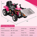 12V Battery Powered Kids Ride on Excavator with Adjustable Arm and Bucket by LJGDeals