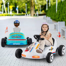 12V Electric Go Kart for Kids Race Toy with Remote Control and Music-White