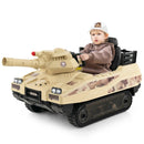 12V Electric Kids Ride On Tank with Rotatable Turret and 8 Missiles for Kids Aged 37-95 Months Old-Khaki by DirectDeals