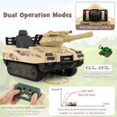 12V Electric Kids Ride On Tank with Rotatable Turret and 8 Missiles for Kids Aged 37-95 Months Old-Khaki