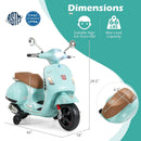 12V Kids Electric Motorcycle Licensed VESPA with Music and Training Wheels by LJGDeals