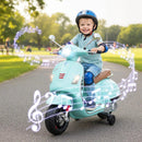 12V Kids Electric Motorcycle Licensed VESPA with Music and Training Wheels by LJGDeals