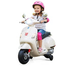 12V Kids Electric Motorcycle Licensed VESPA with Music and Training Wheels by LJGDeals
