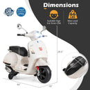12V Kids Electric Motorcycle Licensed VESPA with Music and Training Wheels by LJGDeals