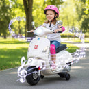 12V Kids Electric Motorcycle Licensed VESPA with Music and Training Wheels by LJGDeals