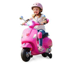 12V Kids Electric Motorcycle Licensed VESPA with Music and Training Wheels by LJGDeals