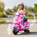 12V Kids Electric Motorcycle Licensed VESPA with Music and Training Wheels by LJGDeals
