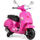 12V Kids Electric Motorcycle Licensed VESPA with Music and Training Wheels by LJGDeals