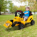 12V Kids Ride On Construction Tractor with Electric Adjustable Bucket-Yellow by LJGDeals